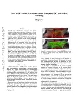 Focus What Matters: Matchability-Based Reweighting for Local Feature Matching