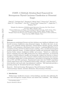 CSASN: A Multitask Attention-Based Framework for Heterogeneous Thyroid Carcinoma Classification in Ultrasound Images