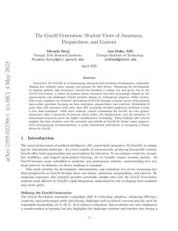 The GenAI Generation: Student Views of Awareness, Preparedness, and Concern