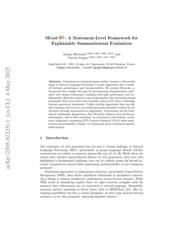SEval-Ex: A Statement-Level Framework for Explainable Summarization Evaluation