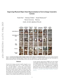 Improving Physical Object State Representation in Text-to-Image Generative Systems
