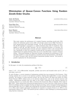 Minimisation of Quasar-Convex Functions Using Random Zeroth-Order Oracles