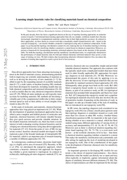 Learning simple heuristic rules for classifying materials based on chemical composition