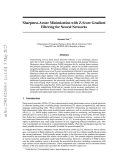 Sharpness-Aware Minimization with Z-Score Gradient Filtering for Neural Networks