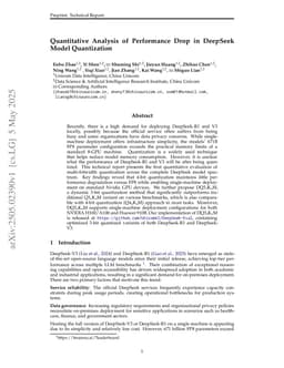 Quantitative Analysis of Performance Drop in DeepSeek Model Quantization