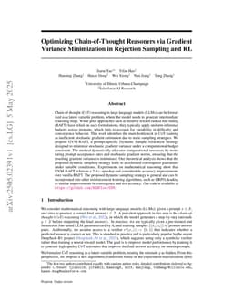 Optimizing Chain-of-Thought Reasoners via Gradient Variance Minimization in Rejection Sampling and RL