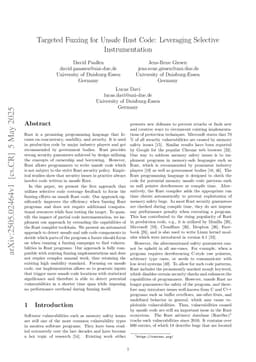 Targeted Fuzzing for Unsafe Rust Code: Leveraging Selective Instrumentation