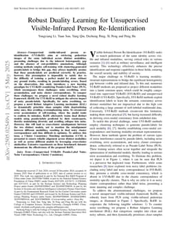 Robust Duality Learning for Unsupervised Visible-Infrared Person Re-Identification