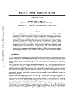 Bielik v3 Small: Technical Report