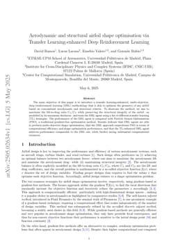 Aerodynamic and structural airfoil shape optimisation via Transfer Learning-enhanced Deep Reinforcement Learning