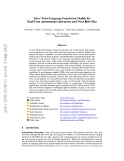 Voila: Voice-Language Foundation Models for Real-Time Autonomous Interaction and Voice Role-Play