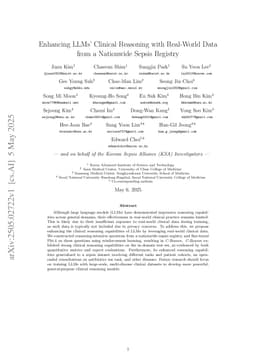 Enhancing LLMs' Clinical Reasoning with Real-World Data from a Nationwide Sepsis Registry