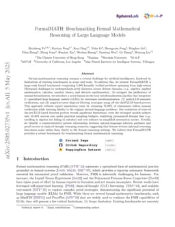 FormalMATH: Benchmarking Formal Mathematical Reasoning of Large Language Models