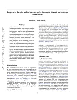 Cooperative Bayesian and variance networks disentangle aleatoric and epistemic uncertainties