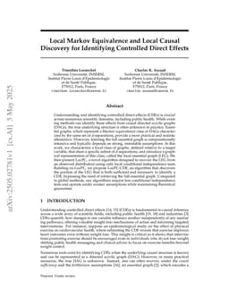 Local Markov Equivalence and Local Causal Discovery for Identifying Controlled Direct Effects