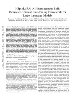 HSplitLoRA: A Heterogeneous Split Parameter-Efficient Fine-Tuning Framework for Large Language Models