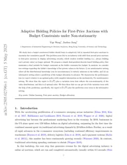 Adaptive Bidding Policies for First-Price Auctions with Budget Constraints under Non-stationarity