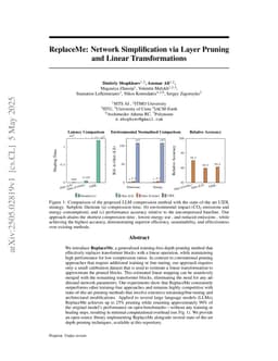 ReplaceMe: Network Simplification via Layer Pruning and Linear Transformations