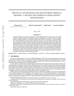 Physical foundations for trustworthy medical imaging: a review for artificial intelligence researchers