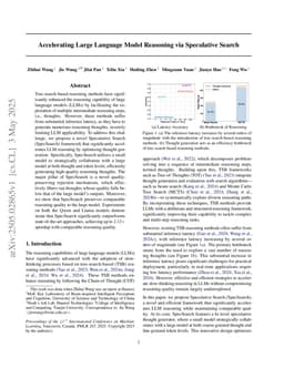 Accelerating Large Language Model Reasoning via Speculative Search