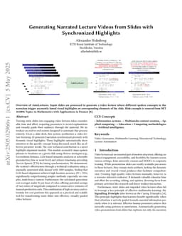 Generating Narrated Lecture Videos from Slides with Synchronized Highlights