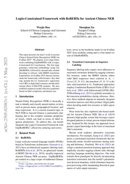 Logits-Constrained Framework with RoBERTa for Ancient Chinese NER