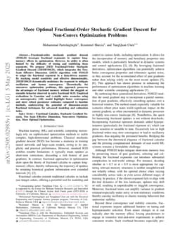 More Optimal Fractional-Order Stochastic Gradient Descent for Non-Convex Optimization Problems