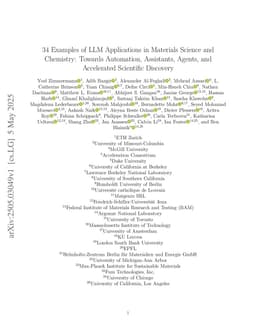 34 Examples of LLM Applications in Materials Science and Chemistry: Towards Automation, Assistants, Agents, and Accelerated Scientific Discovery