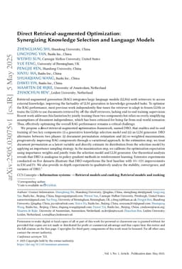 Direct Retrieval-augmented Optimization: Synergizing Knowledge Selection and Language Models
