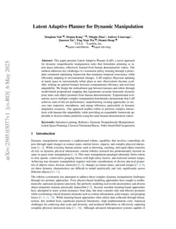 Latent Adaptive Planner for Dynamic Manipulation