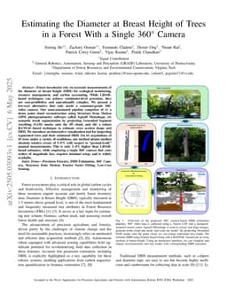 Estimating the Diameter at Breast Height of Trees in a Forest With a Single 360 Camera