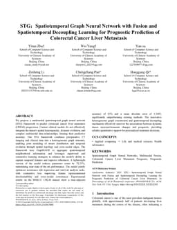 STG: Spatiotemporal Graph Neural Network with Fusion and Spatiotemporal Decoupling Learning for Prognostic Prediction of Colorectal Cancer Liver Metastasis