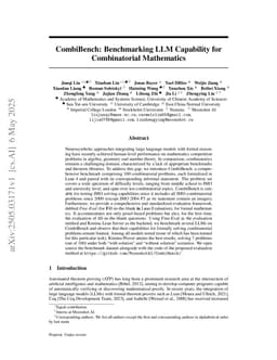 CombiBench: Benchmarking LLM Capability for Combinatorial Mathematics