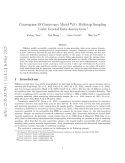 Convergence Of Consistency Model With Multistep Sampling Under General Data Assumptions
