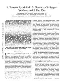 A Trustworthy Multi-LLM Network: Challenges,Solutions, and A Use Case