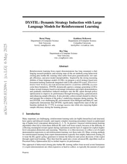 DYSTIL: Dynamic Strategy Induction with Large Language Models for Reinforcement Learning
