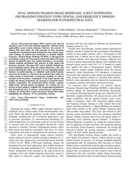 Dual-Domain Masked Image Modeling: A Self-Supervised Pretraining Strategy Using Spatial and Frequency Domain Masking for Hyperspectral Data