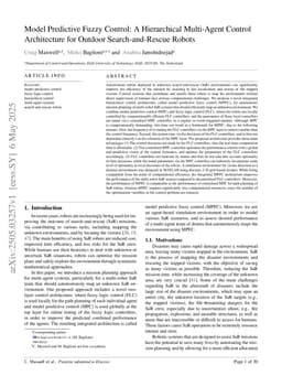 Model Predictive Fuzzy Control: A Hierarchical Multi-Agent Control Architecture for Outdoor Search-and-Rescue Robots