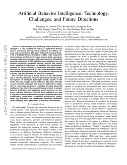 Artificial Behavior Intelligence: Technology, Challenges, and Future Directions