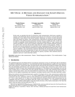 SD-VSum: A Method and Dataset for Script-Driven Video Summarization