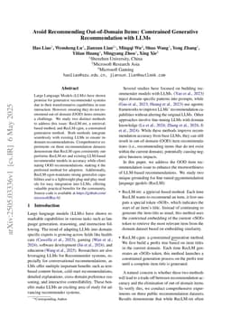 Avoid Recommending Out-of-Domain Items: Constrained Generative Recommendation with LLMs