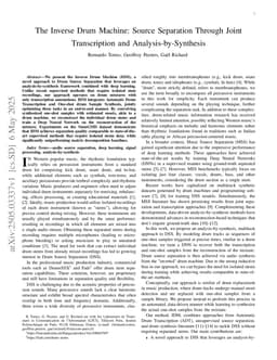 The Inverse Drum Machine: Source Separation Through Joint Transcription and Analysis-by-Synthesis
