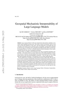 Geospatial Mechanistic Interpretability of Large Language Models