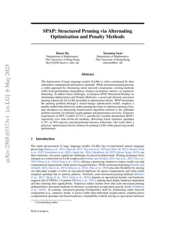 SPAP: Structured Pruning via Alternating Optimization and Penalty Methods
