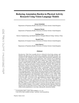 Reducing Annotation Burden in Physical Activity Research Using Vision-Language Models
