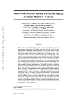 Reinforced Correlation Between Vision and Language for Precise Medical AI Assistant