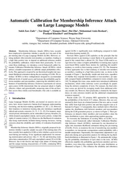 Automatic Calibration for Membership Inference Attack on Large Language Models
