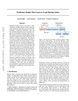 Prediction Models That Learn to Avoid Missing Values