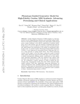 Phenotype-Guided Generative Model for High-Fidelity Cardiac MRI Synthesis: Advancing Pretraining and Clinical Applications