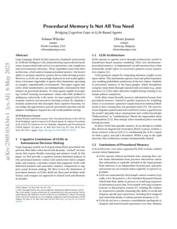 Procedural Memory Is Not All You Need: Bridging Cognitive Gaps in LLM-Based Agents
